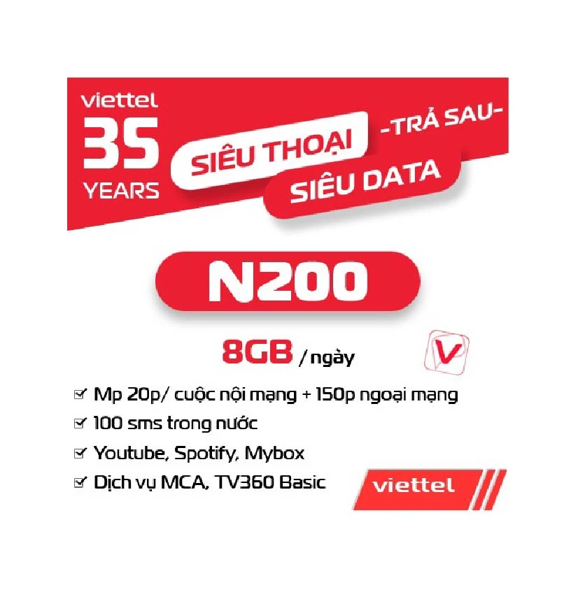 Gói cước N200 trả sau Viettel